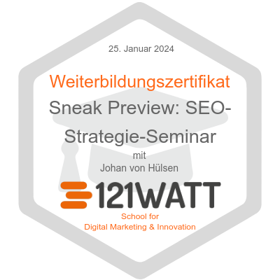 SEO Strategy Zertifizierung